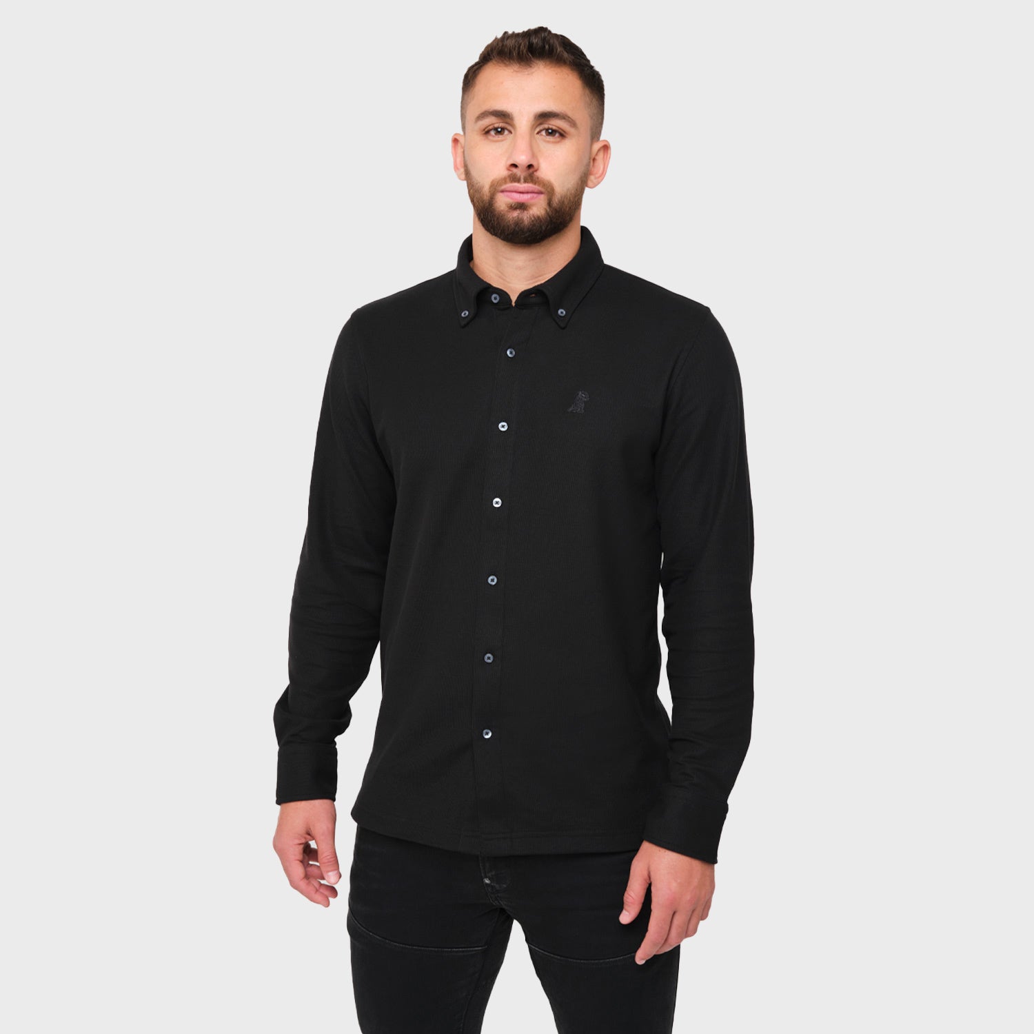 Men's Pique Button Down Shirt - JAMES BARK