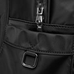 Close-up of a zippered side pocket with a smooth-glide zipper