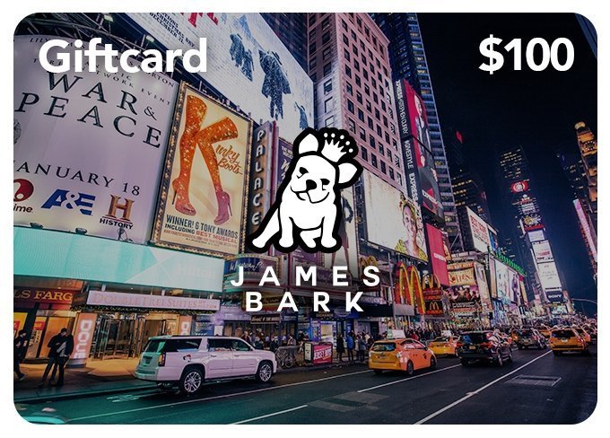Gift card with James Bark logo