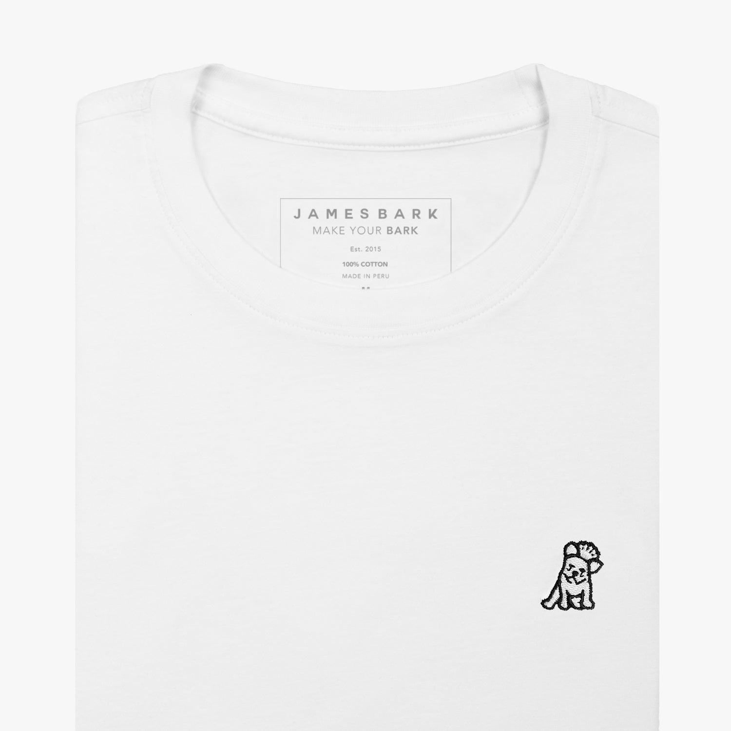 James Bark Crew Neck T-Shirt in Color White