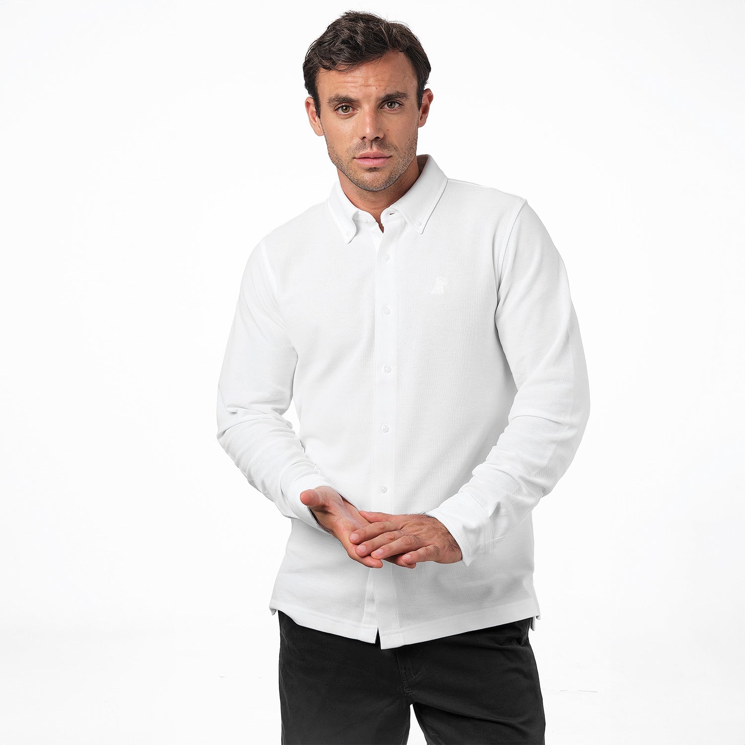 Men's Pique Button Down Shirt - JAMES BARK