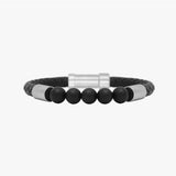 Men's Leather Bead Bracelet - JAMES BARK