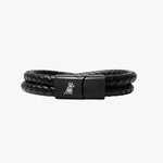 Men's Leather Double Bracelet - JAMES BARK
