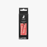 James Bark packaging for red shoelaces with "MAKE YOUR BARK" text