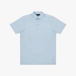 Light blue polo shirt on a white background