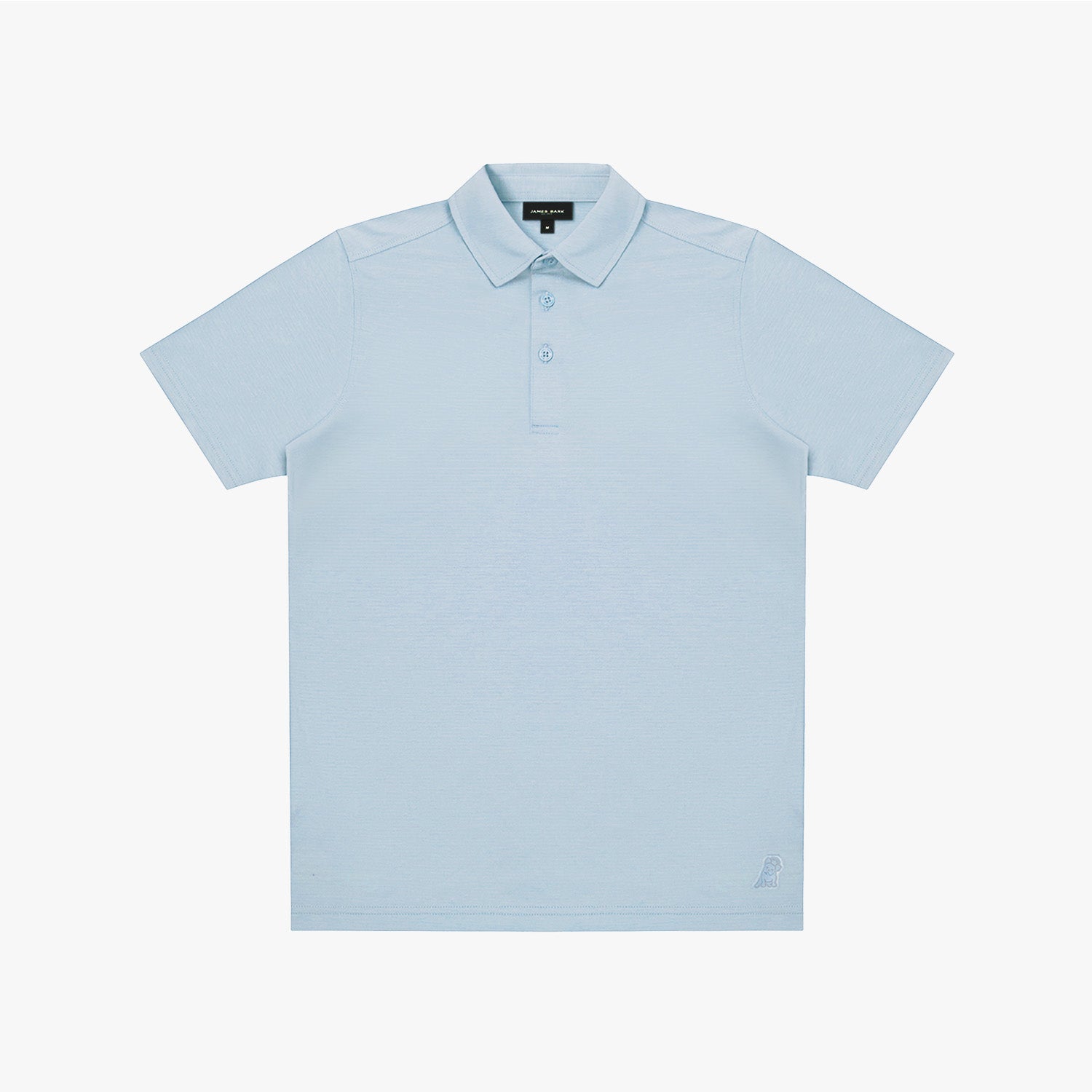 Light blue polo shirt on a white background
