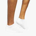 White ankle socks worn with a neutral background