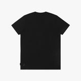 Back picture of a black t-shirt on a white background