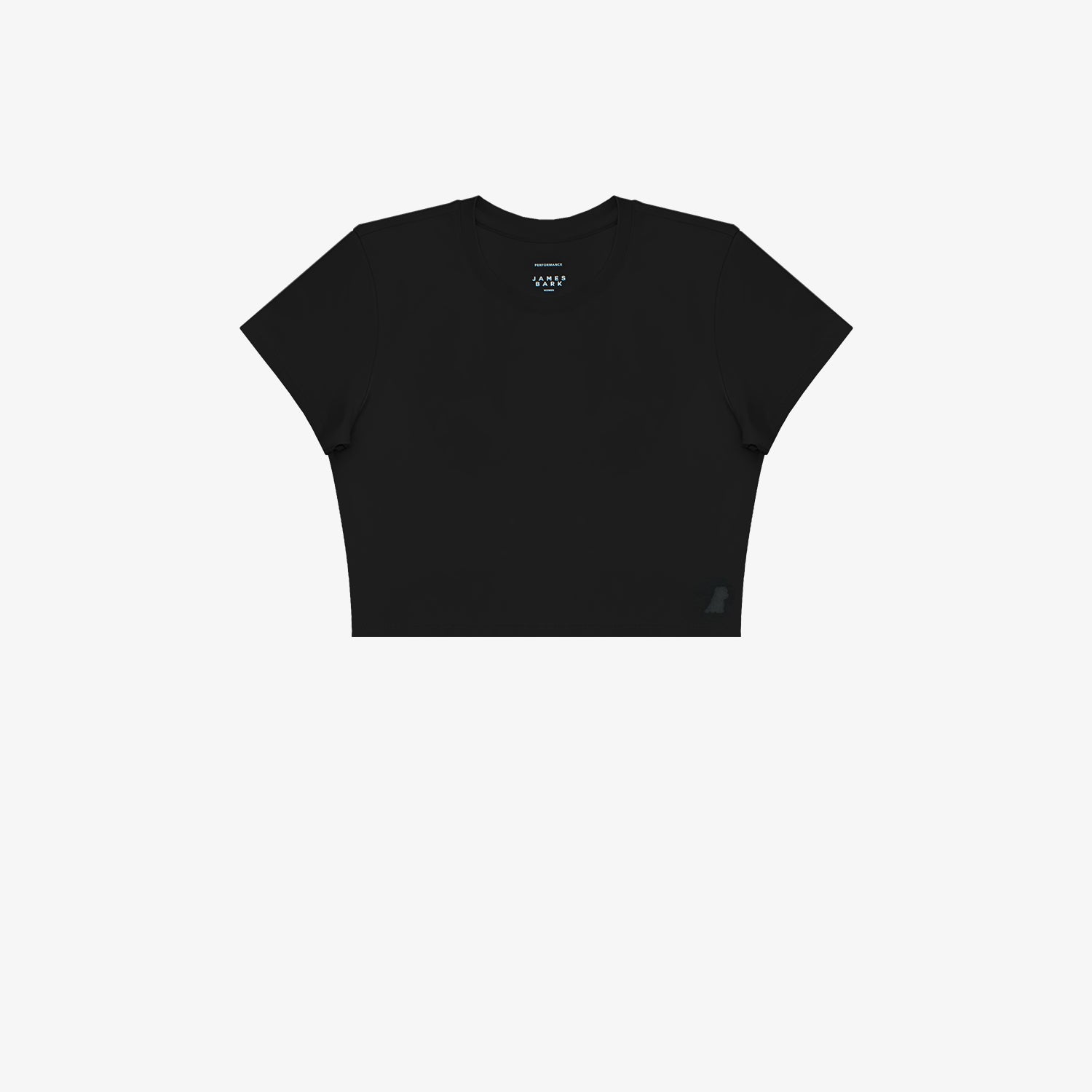 Black t-shirt on a white background