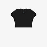Black t-shirt on a white background