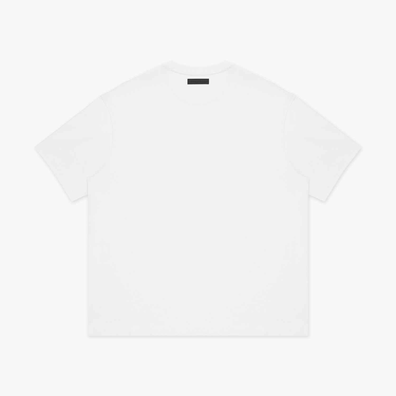 Back view of a white t-shirt on a white background