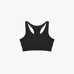 Black sports bra on a white background