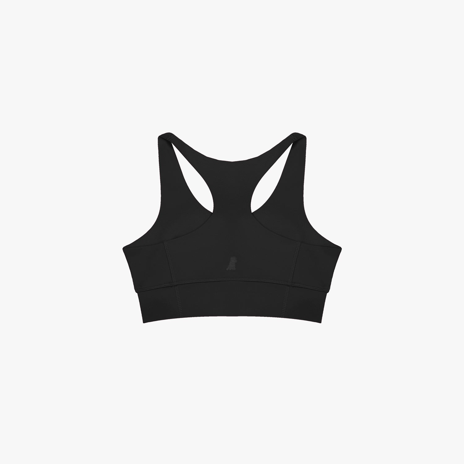 Black sports bra on a white background