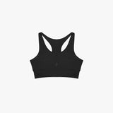Black sports bra on a white background