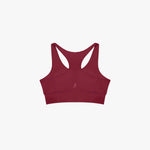 Red sports bra on a white background