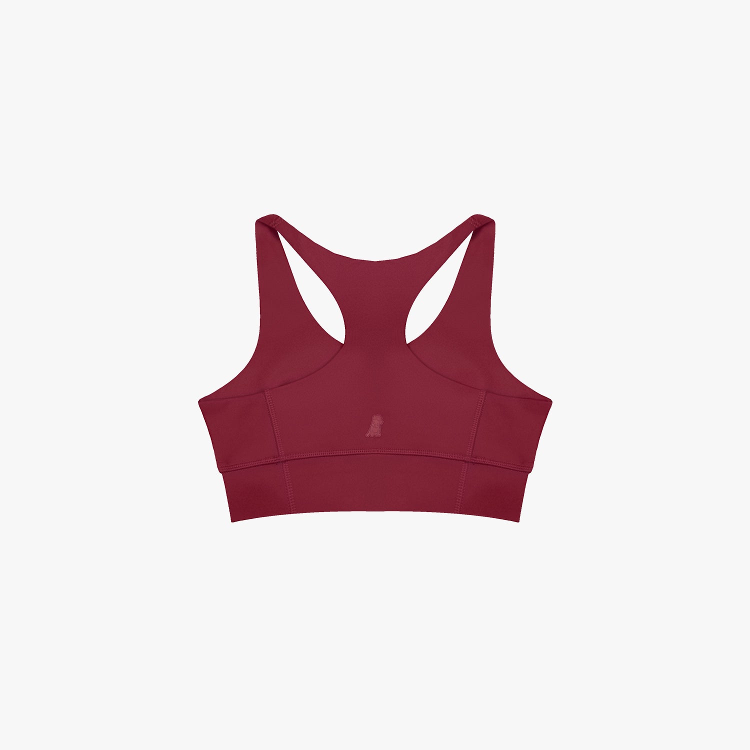 Red sports bra on a white background