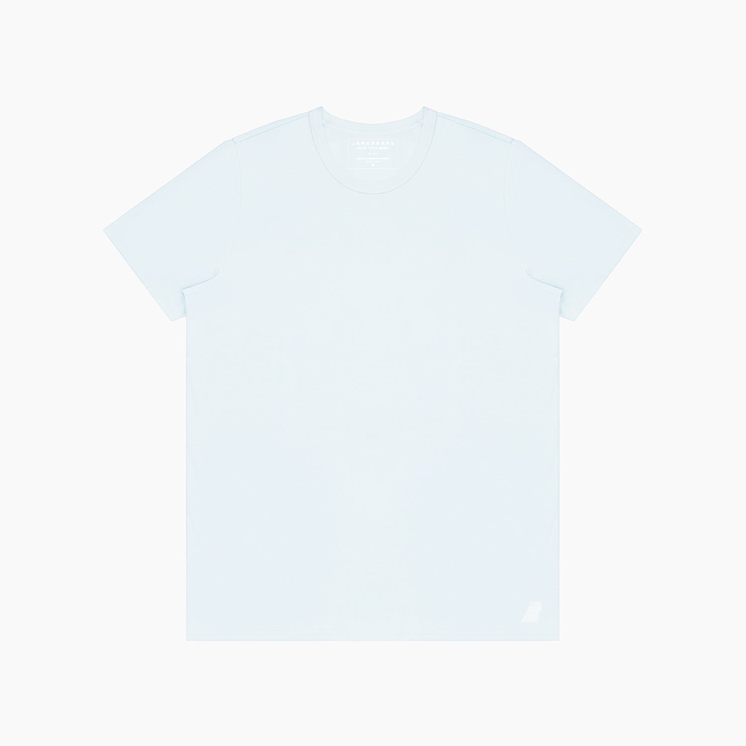 Plain white t-shirt on a light pink background