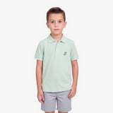 Boy wearing light mint polo shirt