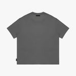 Back view of a gray t-shirt on a white background