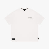 White t-shirt with 'JAMES BARK' branding on a white background