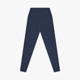 Navy blue leggings on a white background