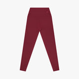 Maroon leggings on a light gray background