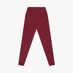 Maroon leggings on a light gray background