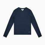 Navy long-sleeve shirt on a white background