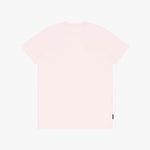 Light pink t-shirt with a small logo on a white background