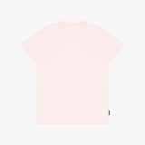 Light pink t-shirt with a small logo on a white background