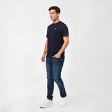 Men's Crew Neck Jersey T-Shirt — Dress Blue/White