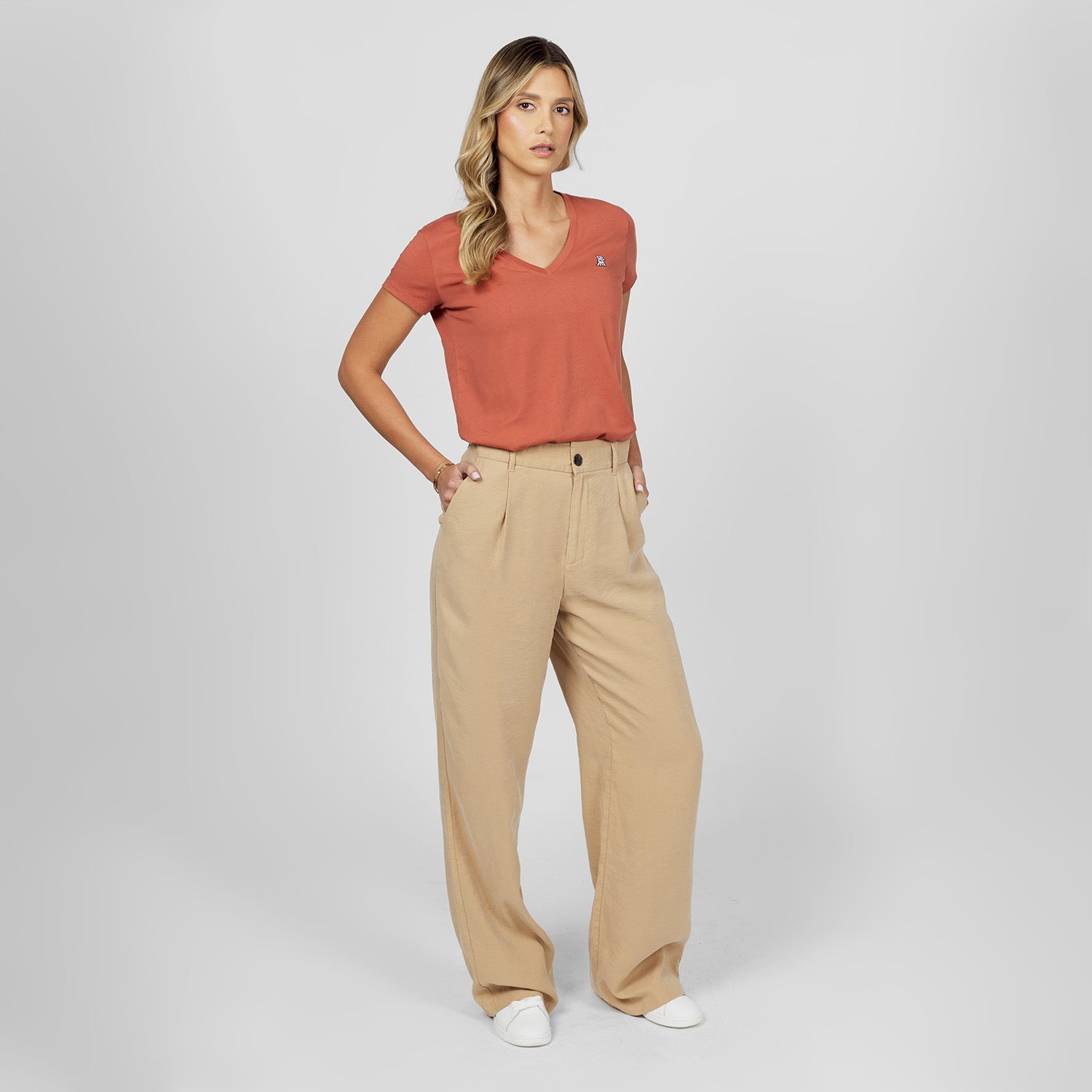 Women's V - Neck Jersey T-Shirt - JAMES BARK