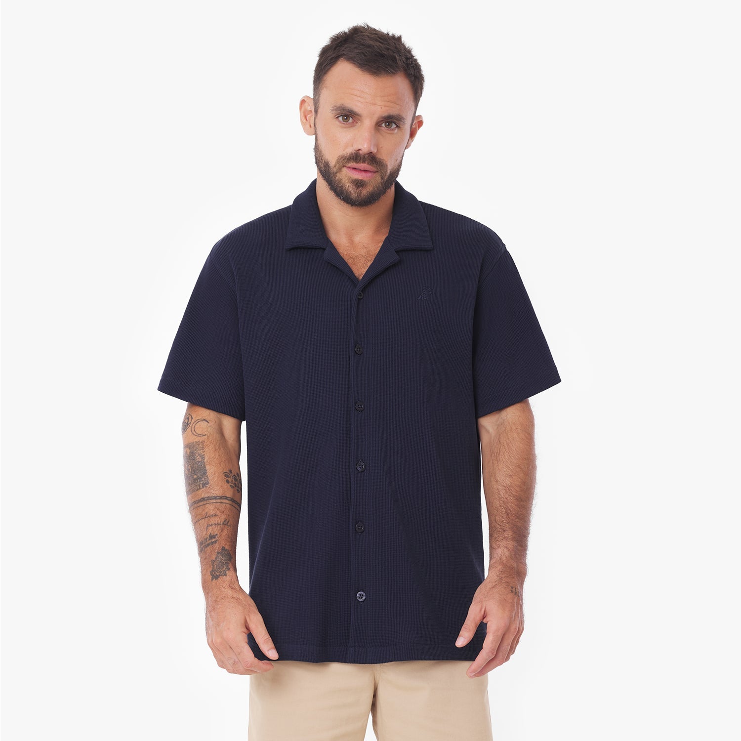 Men's Short Sleeves Waffle Shirt - JAMES BARK