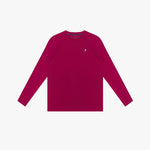 Red long-sleeve rashguard on a white background