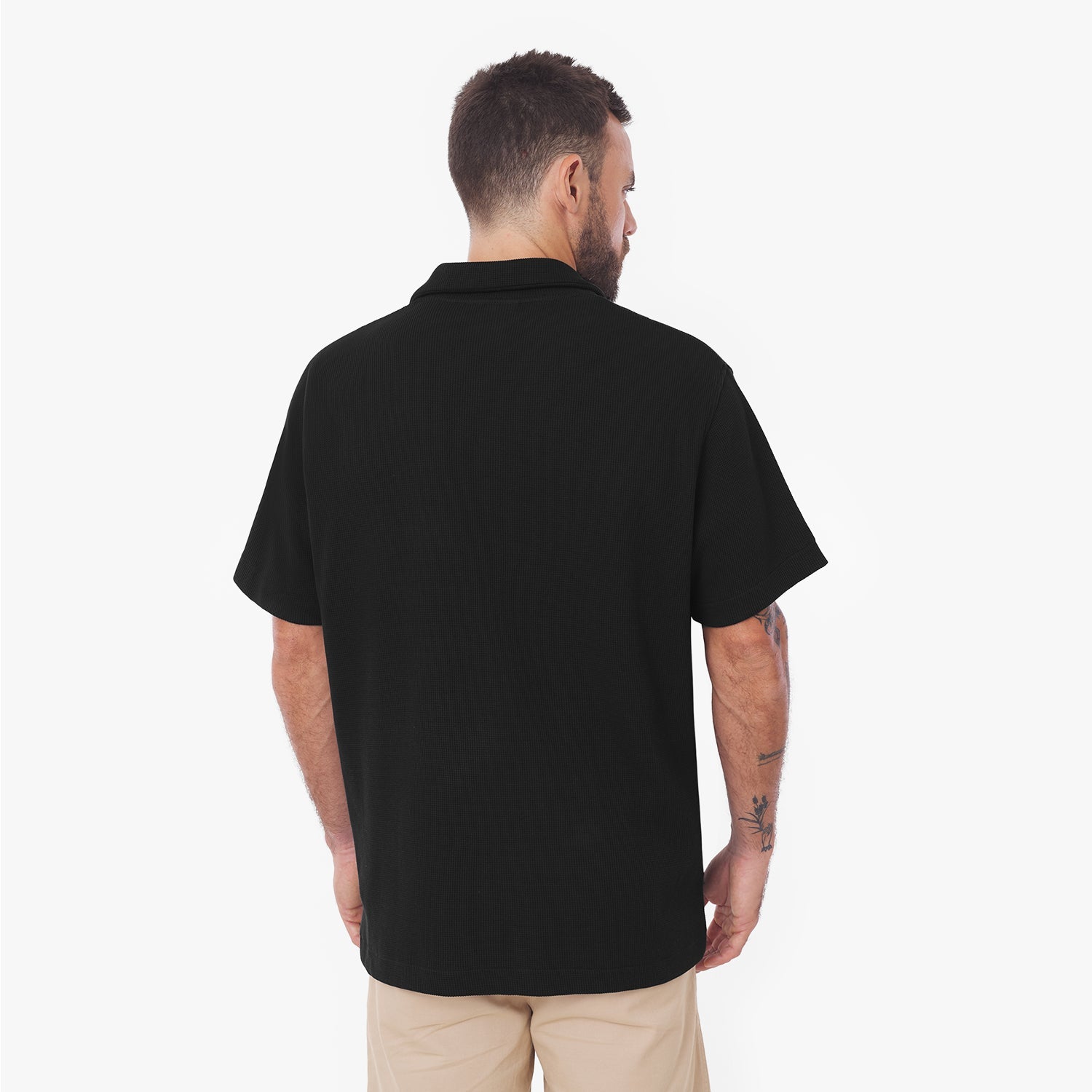 Men's Short Sleeves Waffle Shirt - JAMES BARK
