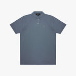 Blue polo shirt on a white background