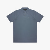 Blue polo shirt on a white background