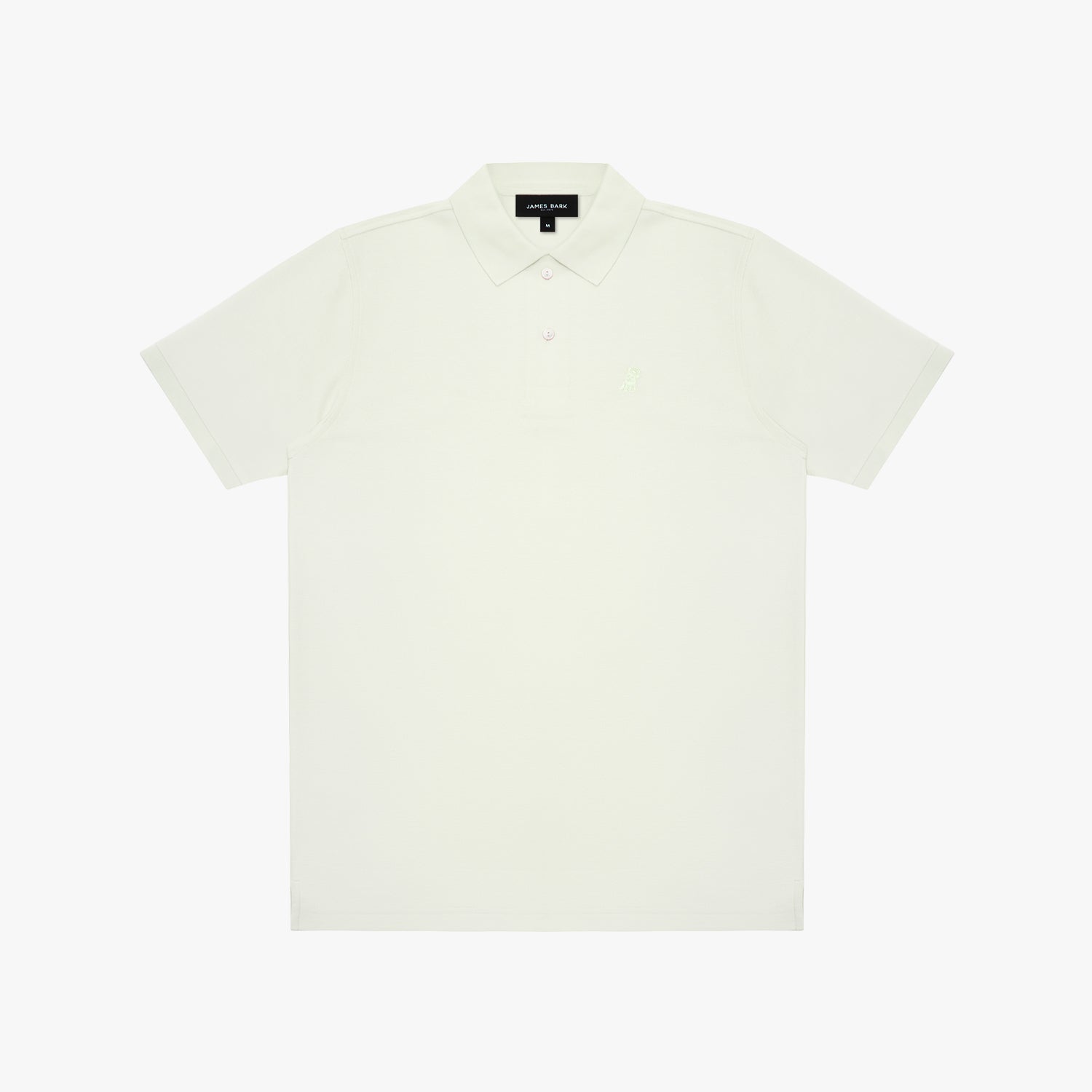 White polo shirt on a light beige background
