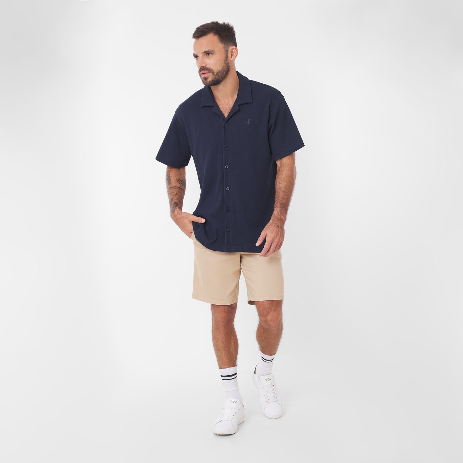 Men's Short Sleeves Waffle Shirt - JAMES BARK