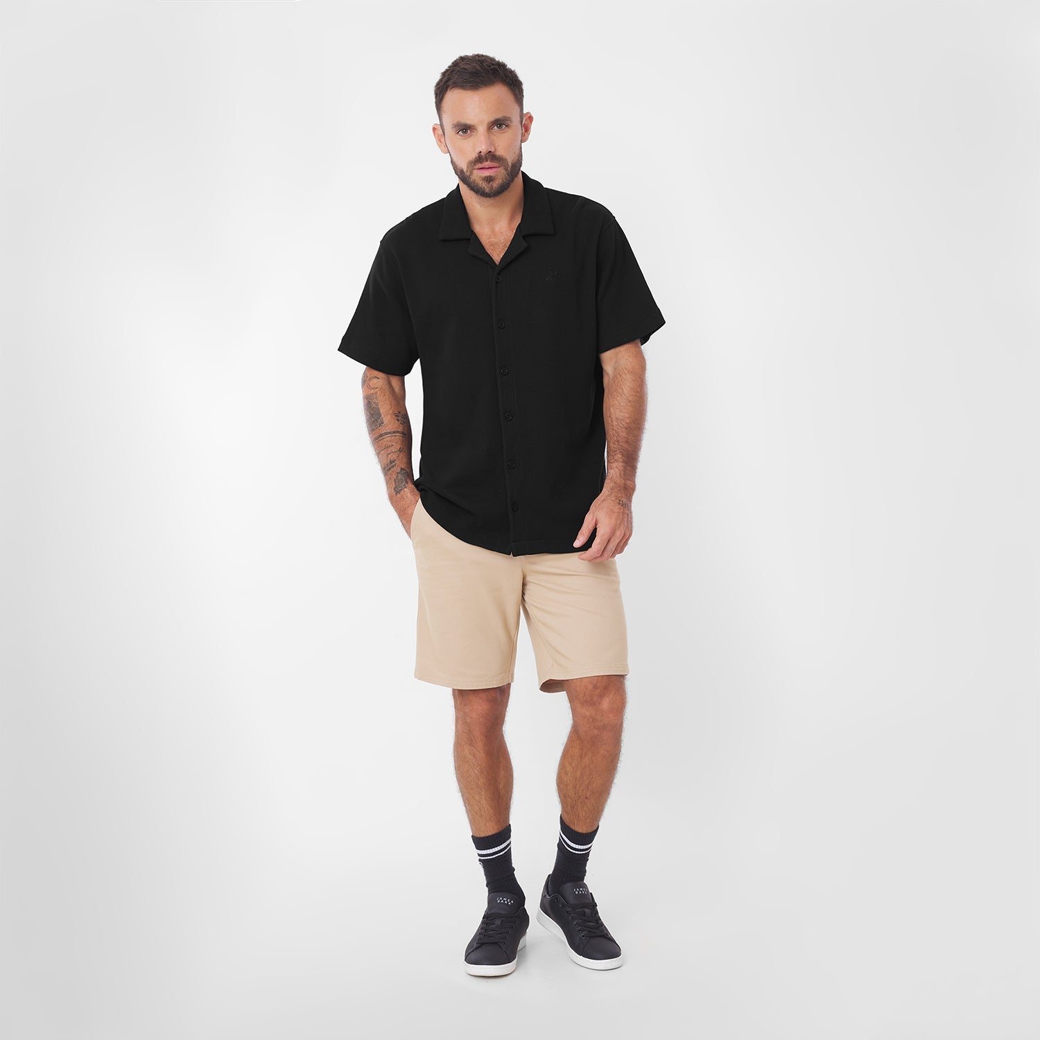 Men's Short Sleeves Waffle Shirt - JAMES BARK