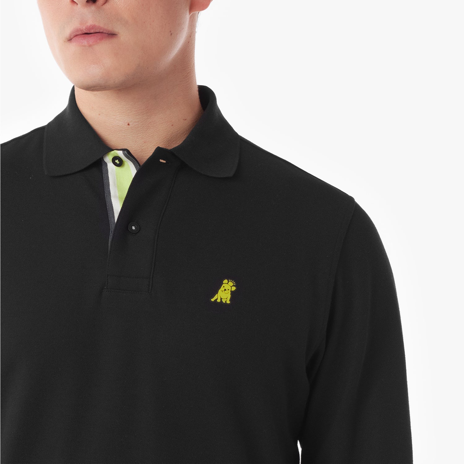 Men's Long Sleeve Striped Polo Shirt - JAMES BARK