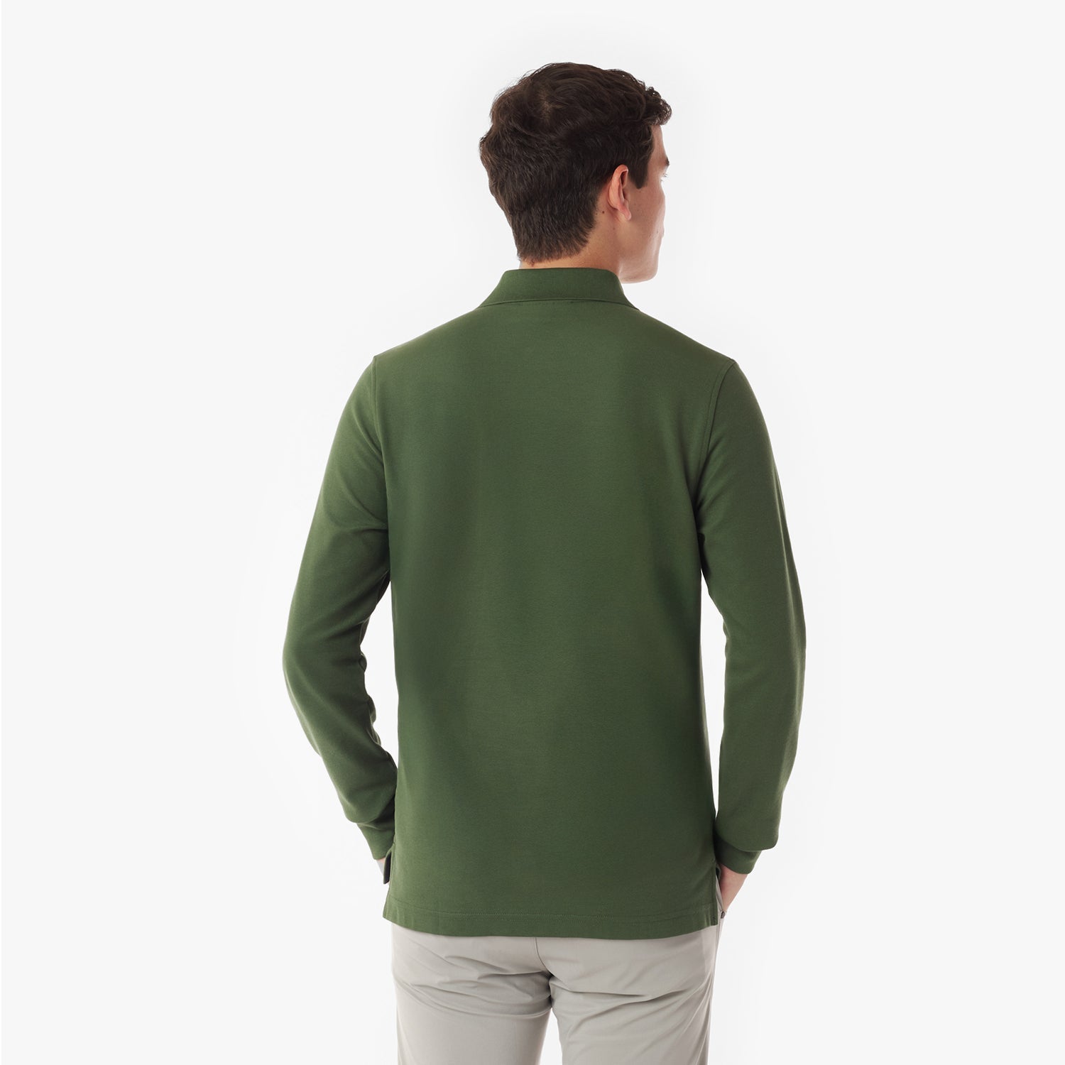 Men's Long Sleeve Striped Polo Shirt - JAMES BARK