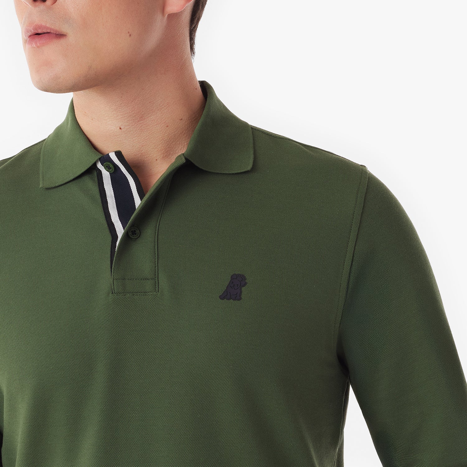Men's Long Sleeve Striped Polo Shirt - JAMES BARK