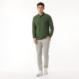Men's Long Sleeve Striped Polo Shirt - JAMES BARK
