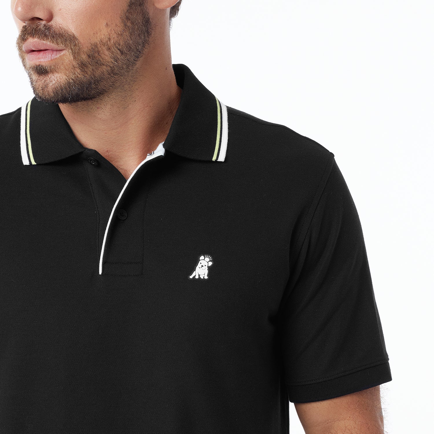 Men's Stripe Collar Polo Shirt - JAMES BARK