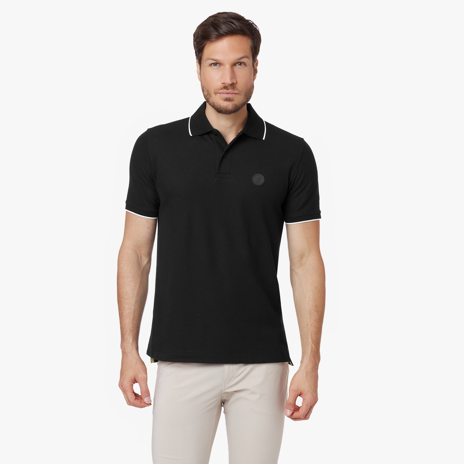 Men's Circle Patch Polo Shirt - JAMES BARK