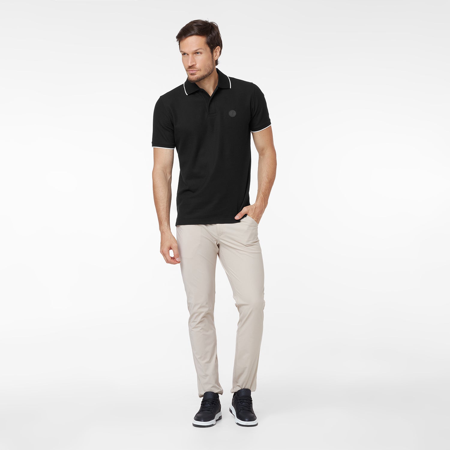 Men's Circle Patch Polo Shirt - JAMES BARK