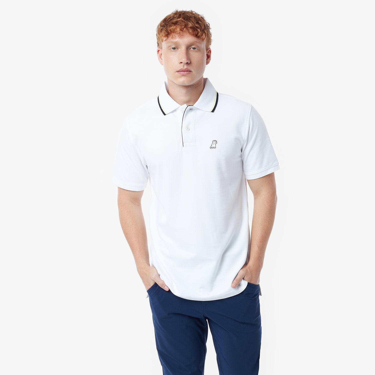 Men's Stripe Collar Polo Shirt - JAMES BARK