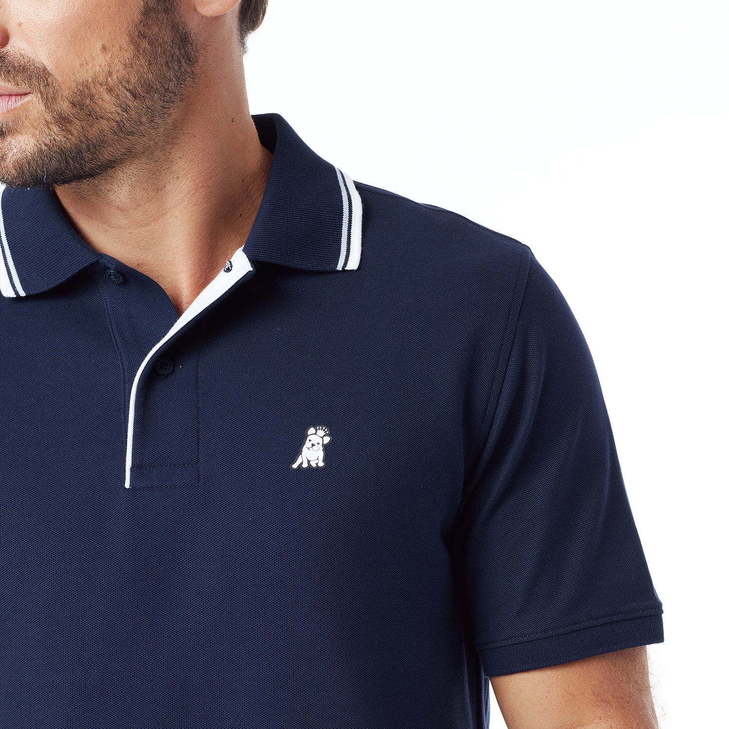 Men's Stripe Collar Polo Shirt - JAMES BARK