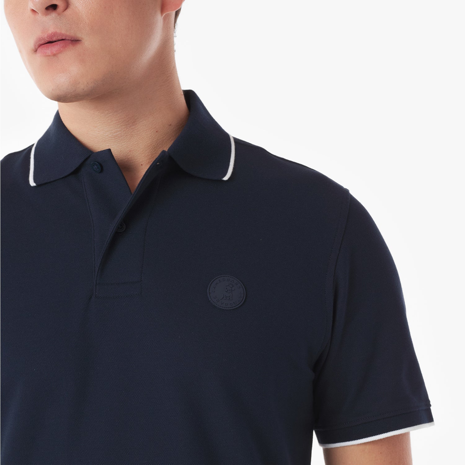 Men's Circle Patch Polo Shirt - JAMES BARK